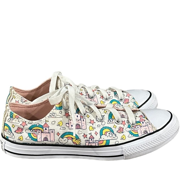 Converse Low Top All Star Chuck Taylors Lace Up Rainbows & Castles Shoes Sz 3 - Picture 3 of 6